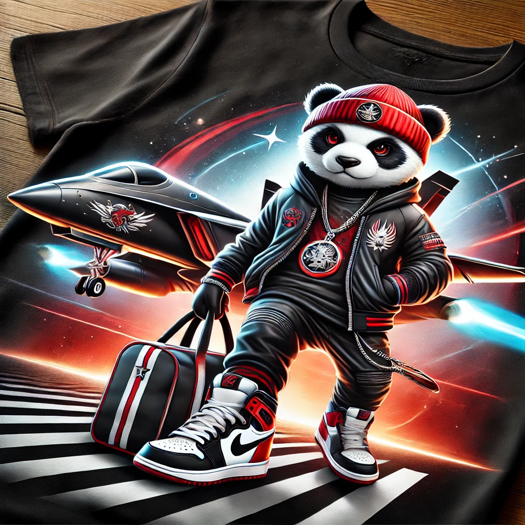 🔥 Streetwear Panda Jetsetter Graphic T-Shirt – Black Edition