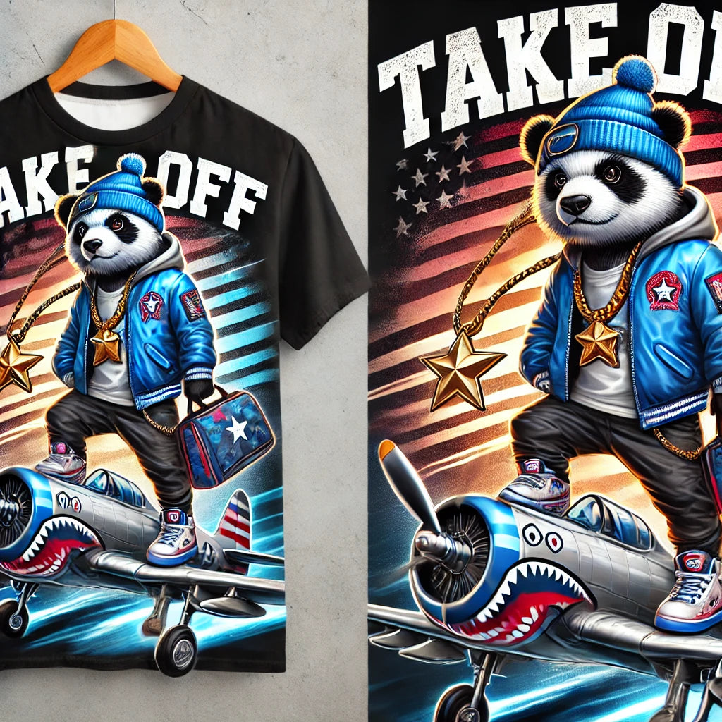🔥 Take Off Panda - Limited Edition Streetwear T-Shirt 🐼✈️